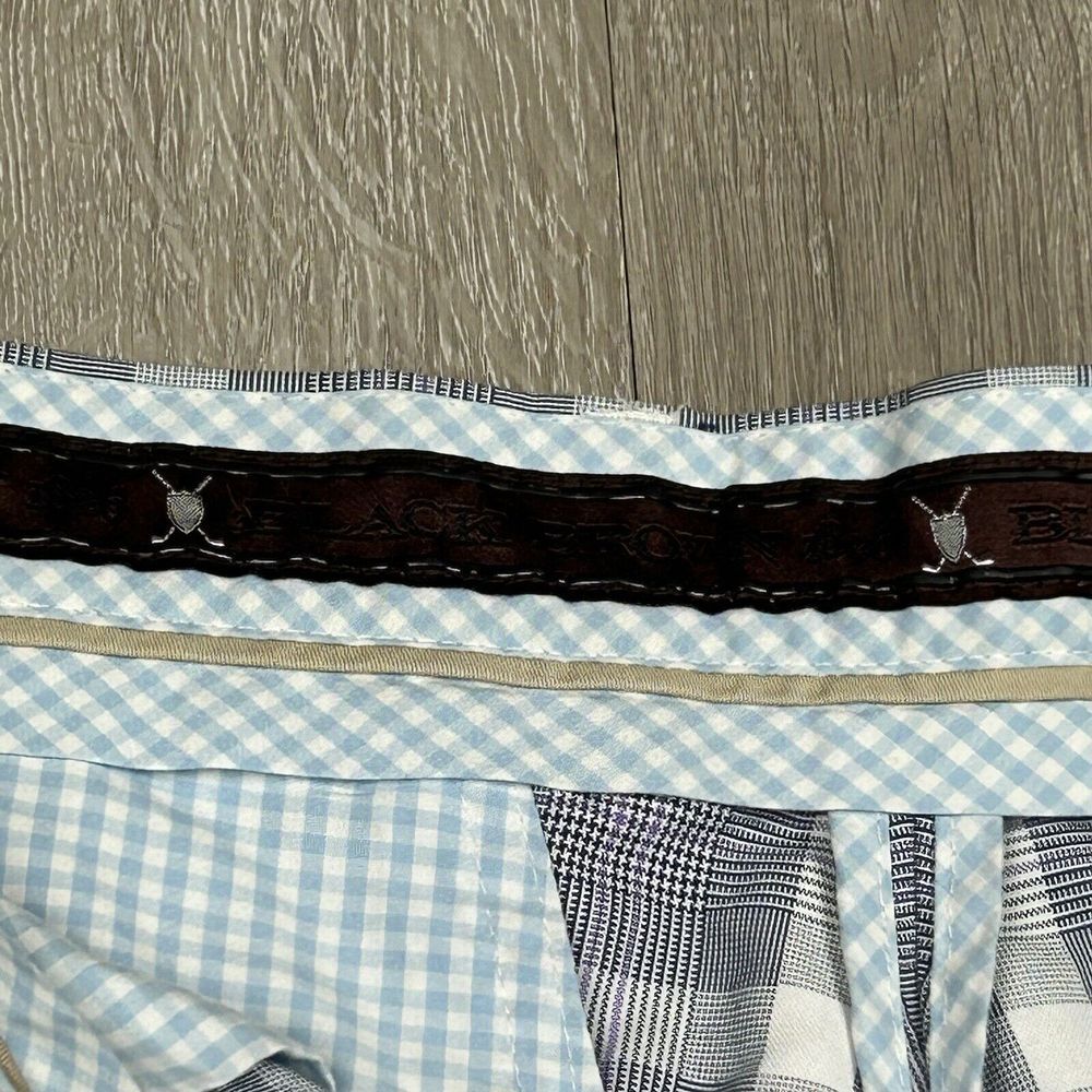 Black‎ Brown 1826 Plaid Golf Shorts Mens 34 Flat Front Cotton *Needs Washed* - Picture 4 of 9